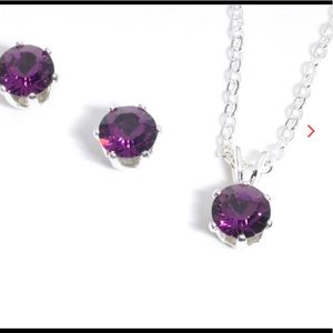 NEW Amethyst Necklace + Earrings set